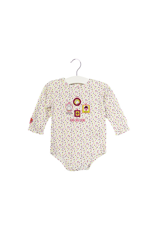 A White Long Sleeve Bodysuits from La Compagnie des Petits in size 3-6M for girl. (Front View)