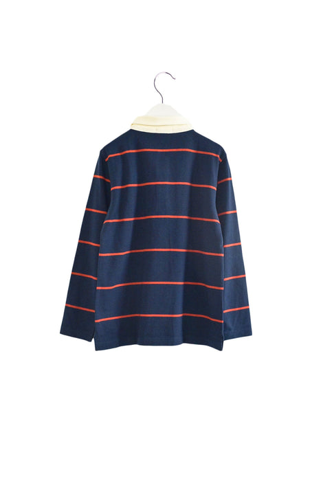 A Navy Long Sleeve Polos from Crewcuts in size 6T for boy. (Back View)