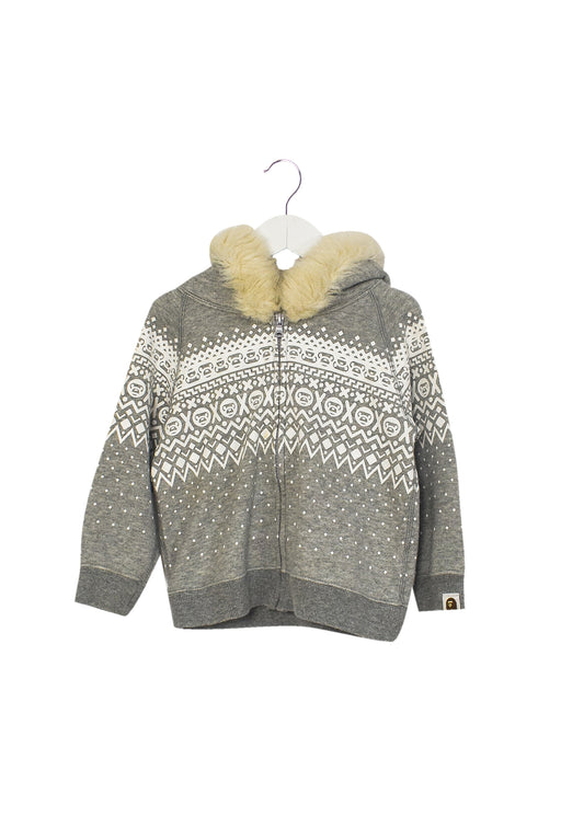 Grey BAPE KIDS Fur Trim Sweatshirt 2T (100cm) at Retykle
