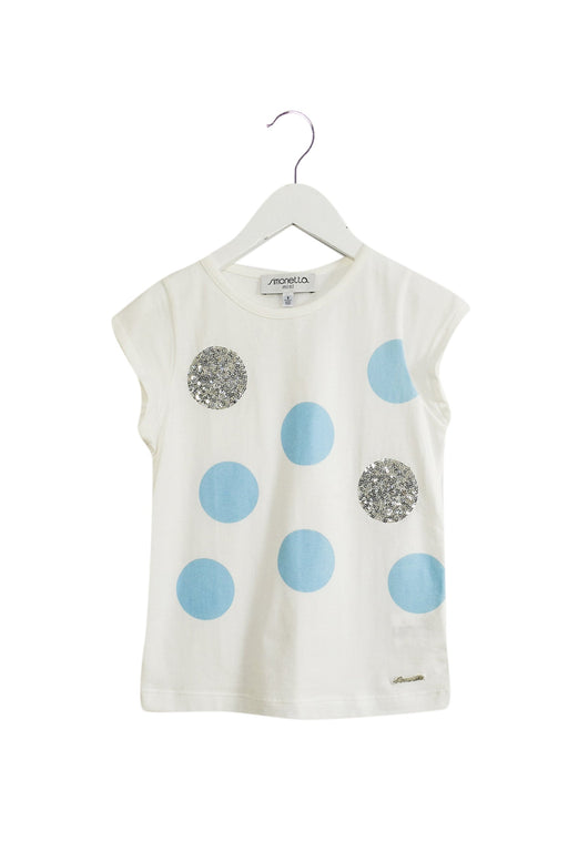 A White Short Sleeve T Shirts from Simonetta in size 6T for girl. (Front View)