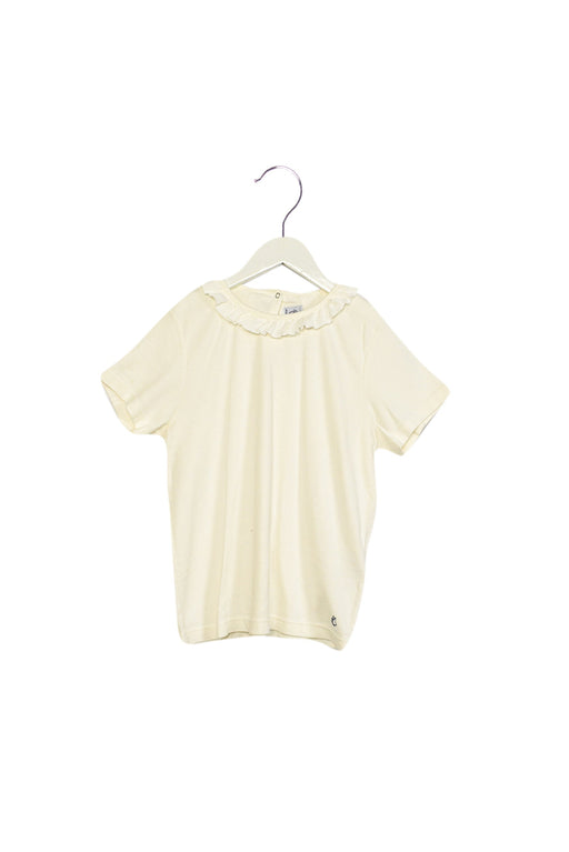 A Ivory Short Sleeve T Shirts from Petit Bateau in size 12Y for girl. (Front View)