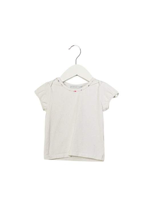 A White Short Sleeve T Shirts from The Little White Company in size 6-12M for girl. (Front View)