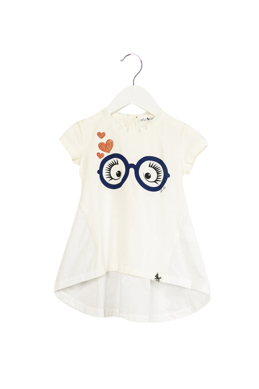 White Lu Lu by Miss Grant Short Sleeve Top 3T at Retykle