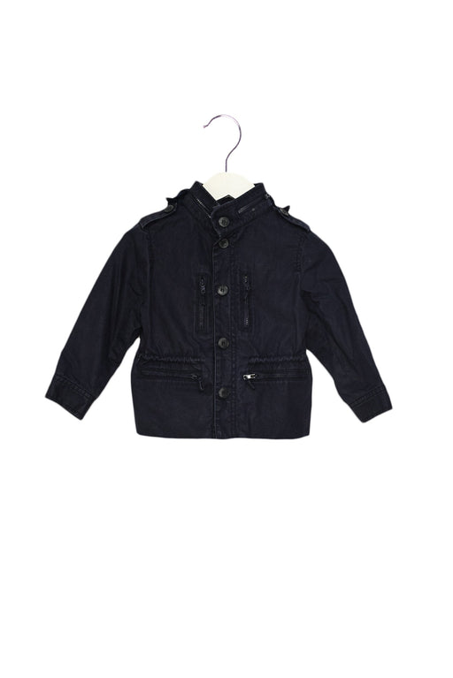 A Navy Lightweight Jackets from Bonpoint in size 6T for girl. (Front View)