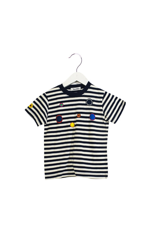 A Navy Short Sleeve T Shirts from Familiar in size 4T for neutral. (Front View)