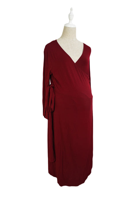 Burgundy Isabella Oliver Maternity Long Sleeve Dress M at Retykle
