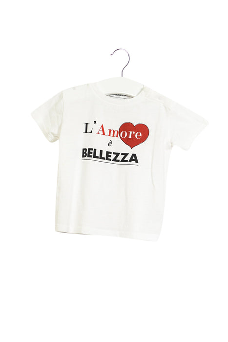 A White Short Sleeve T Shirts from Dolce & Gabbana in size 6-12M for girl. (Front View)