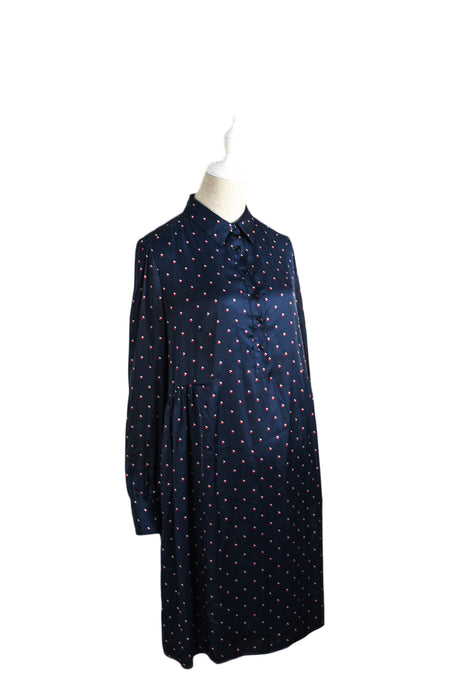 Navy Hatch Maternity Long Sleeve Dress S (US 4-6) at Retykle