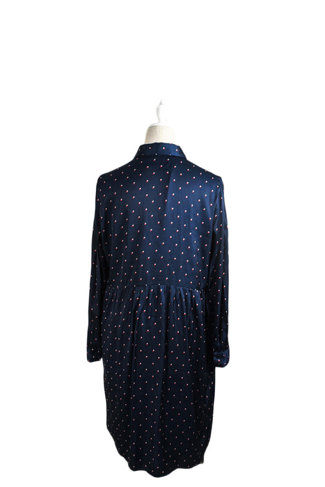 Navy Hatch Maternity Long Sleeve Dress S (US 4-6) at Retykle