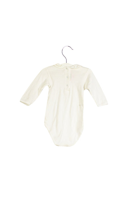 A White Long Sleeve Bodysuits from Bonpoint in size 6-12M for girl. (Back View)