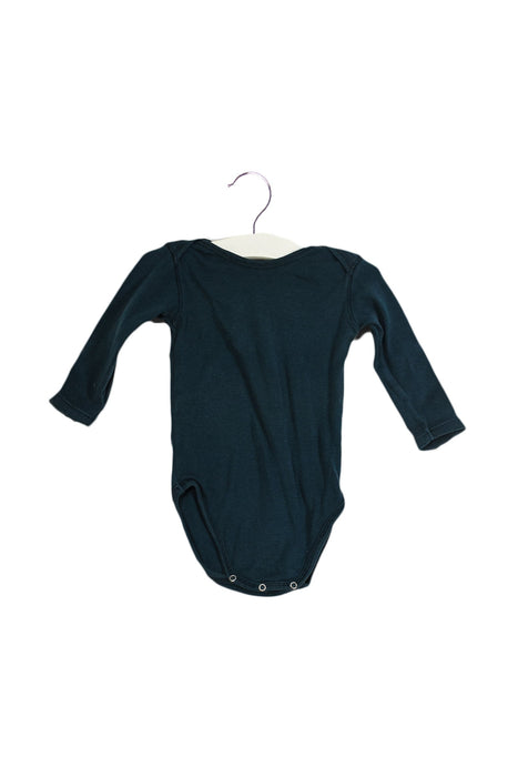 A Teal Long Sleeve Bodysuits from Bonton in size 3-6M for neutral. (Front View)
