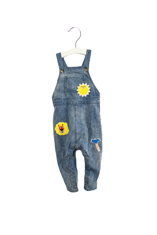 A Blue Long Overalls from Seed in size 12-18M for girl. (Front View)