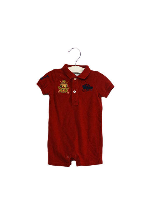 A Red Rompers from Ralph Lauren in size 6-12M for boy. (Front View)