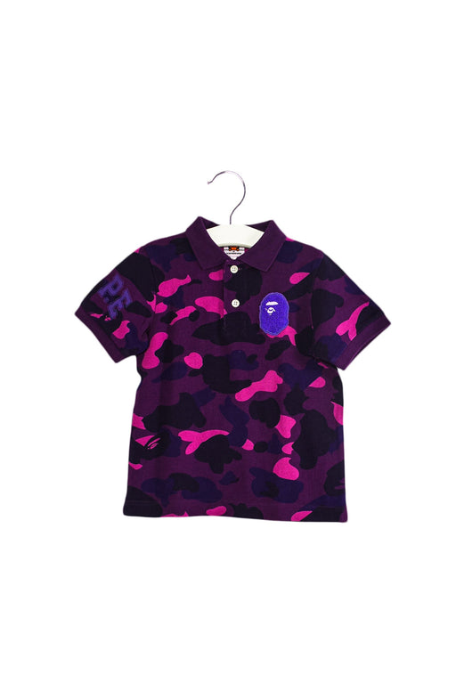 A Purple Short Sleeve Polos from BAPE KIDS in size 4T for girl. (Front View)