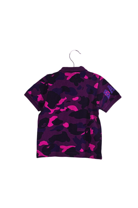 A Purple Short Sleeve Polos from BAPE KIDS in size 4T for girl. (Back View)
