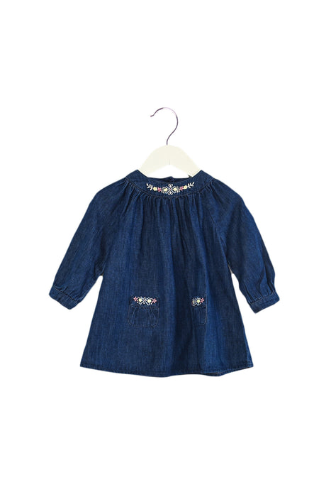 Blue The Little White Company Long Sleeve Dress 6-9M at Retykle