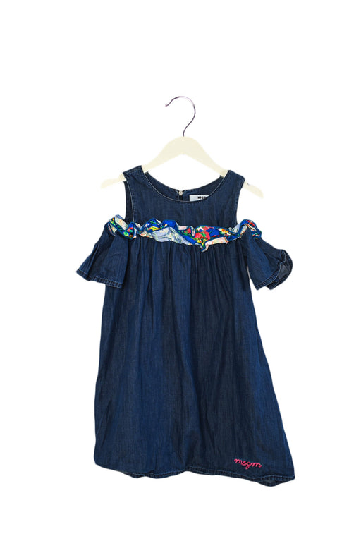 A Navy Sleeveless Dresses from MSGM in size 6T for girl. (Front View)
