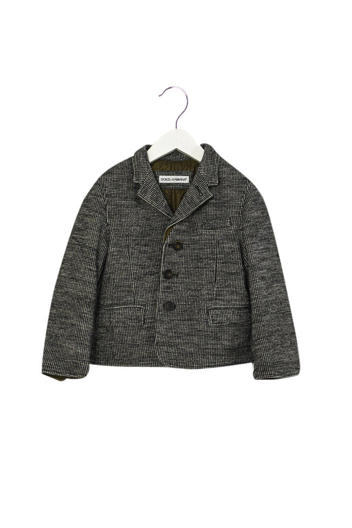 A Grey Lightweight Jackets from Dolce & Gabbana in size 4T for girl. (Front View)