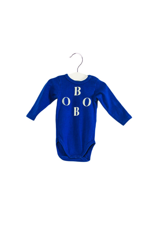 A Blue Long Sleeve Bodysuits from Bobo Choses in size 3-6M for boy. (Front View)
