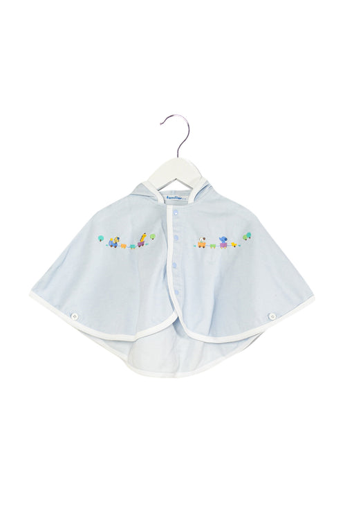 Blue Familiar Hooded Poncho 3M - 24M (60-90cm) at Retykle