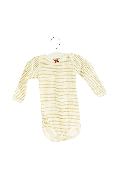 A Ivory Long Sleeve Bodysuits from Petit Bateau in size 3-6M for girl. (Front View)