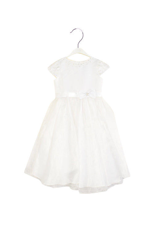 A White Short Sleeve Dresses from Sarah Louise in size 4T for girl. (Front View)