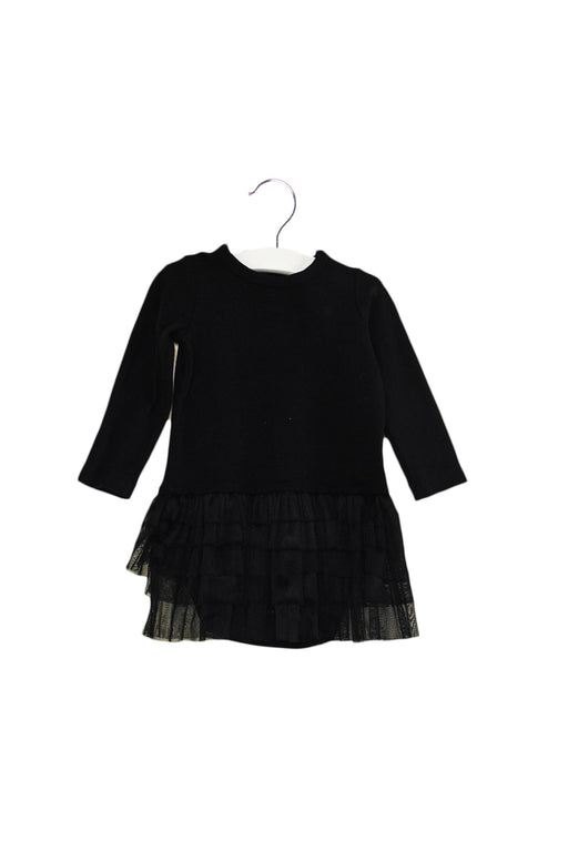 A Black Long Sleeve Bodysuits from The Tiny Universe in size 6-12M for girl. (Front View)