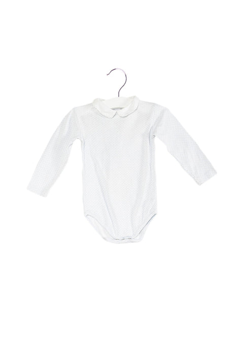 A Blue Long Sleeve Bodysuits from Purete du... Bebe in size 6-12M for girl. (Front View)