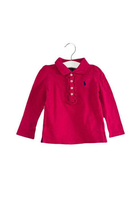 Pink Ralph Lauren Long Sleeve Polo 18M at Retykle