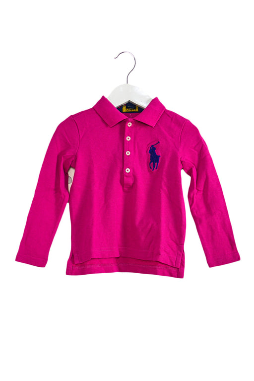 Pink Polo Ralph Lauren Long Sleeve Polo 2T at Retykle