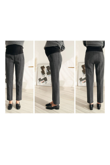 Grey Happy10 Maternity Casual Pants L - XL (Charcoal Colour) at Retykle