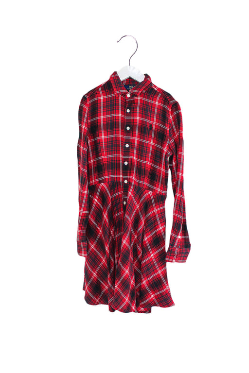 Red Polo Ralph Lauren Long Sleeve Dress 10Y at Retykle