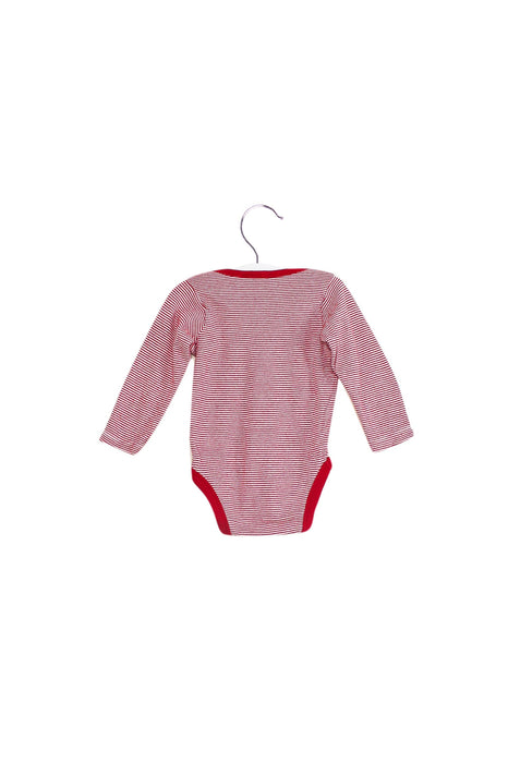 A Red Long Sleeve Bodysuits from Purebaby in size 6-12M for girl. (Back View)