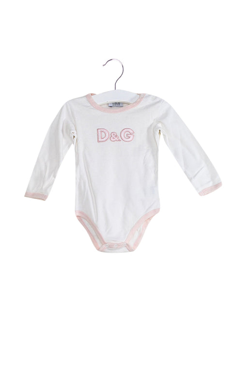 A White Long Sleeve Bodysuits from Dolce & Gabbana in size 6-12M for girl. (Front View)