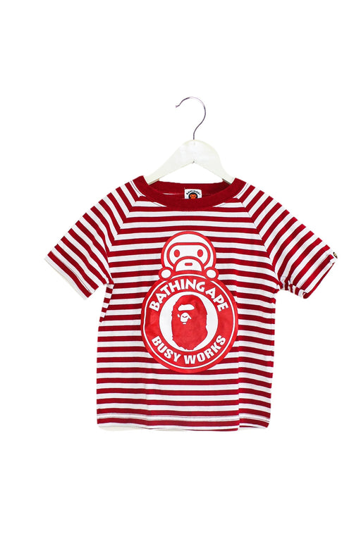 A Red Short Sleeve T Shirts from BAPE KIDS in size 5T for boy. (Front View)