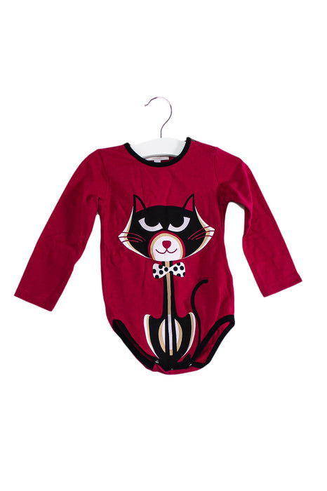 A Pink Long Sleeve Bodysuits from Gucci in size 6-12M for girl. (Front View)