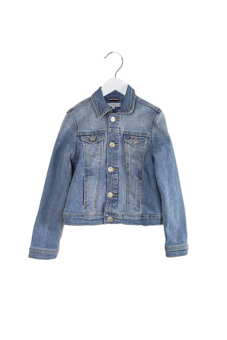 A Blue Lightweight Jackets from Tommy Hilfiger in size 8Y for girl. (Front View)