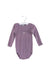 A Purple Long Sleeve Bodysuits from Petit Bateau in size 3T for girl. (Front View)