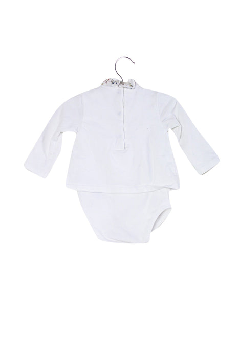 A White Long Sleeve Bodysuits from Knot in size 3-6M for girl. (Back View)
