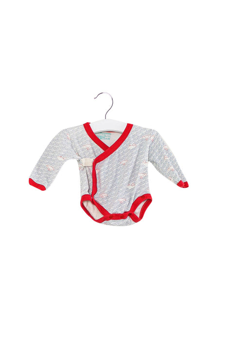 A Ivory Long Sleeve Bodysuits from CIGOGNE Bébé in size 0-3M for neutral. (Front View)