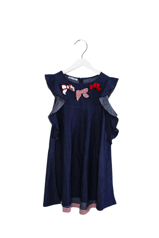 Navy Balloon Chic Short Sleeve Dress 8Y at Retykle