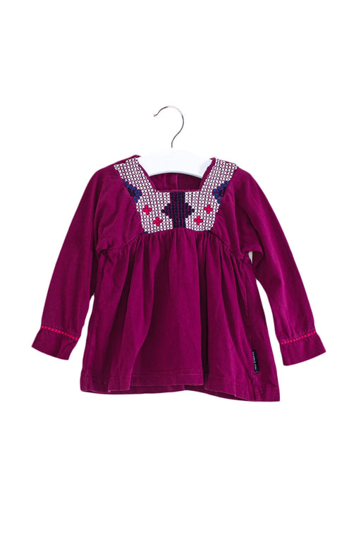 A Purple Long Sleeve Dresses from Polarn O. Pyret in size 6-12M for girl. (Front View)
