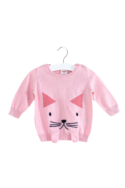 Pink Seed Knit Sweater 3-6M at Retykle