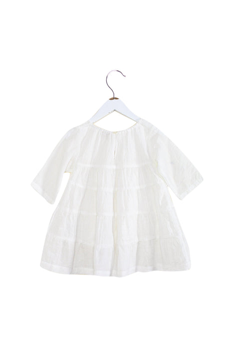 White Petit Main Long Sleeve Dress 12-18M (80cm) at Retykle