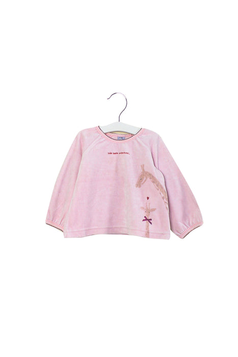 Pink Petit Bateau Long Sleeve Pajama Top 2T at Retykle