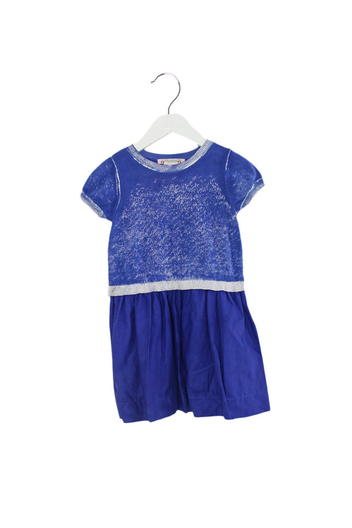 A Blue Short Sleeve Dresses from Bonpoint in size 3T for girl. (Front View)
