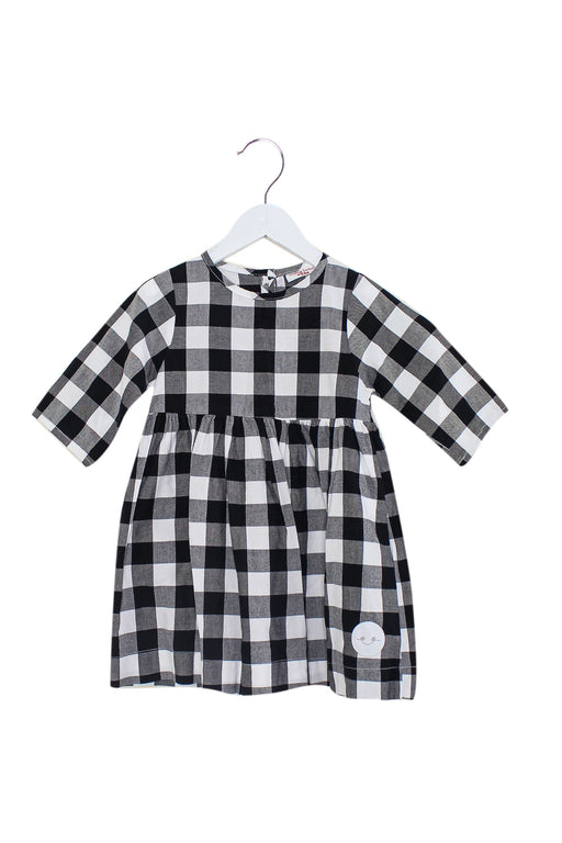 Grey Smiling Button Short Sleeve Dress 4T at Retykle