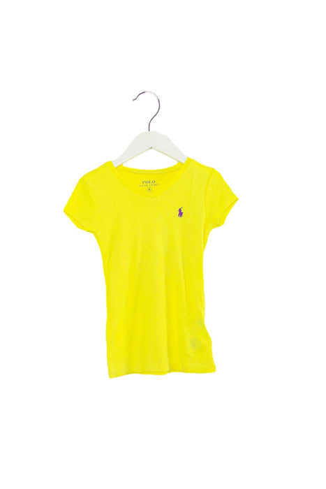 A Yellow Short Sleeve T Shirts from Polo Ralph Lauren in size 6T for girl. (Front View)