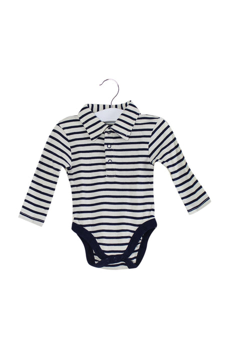 A Ivory Long Sleeve Bodysuits from Jojo Maman Bébé in size 3-6M for boy. (Front View)