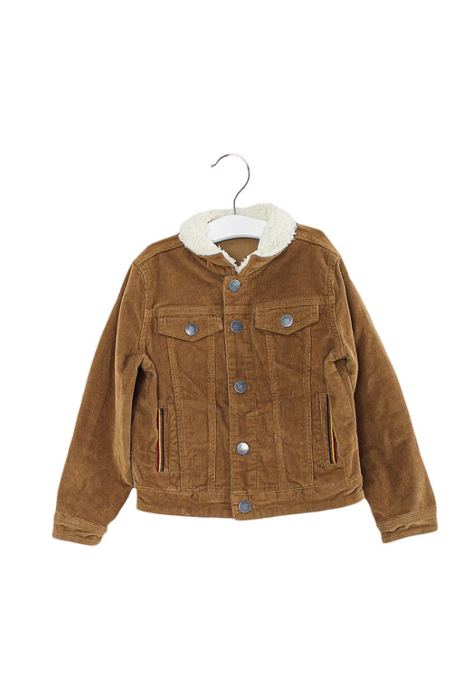 A Brown Lightweight Jackets from Velveteen in size 6T for girl. (Front View)